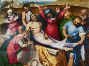 Lorenzo Lotto, Cristo deposto nel sepolcro - dettaglio
