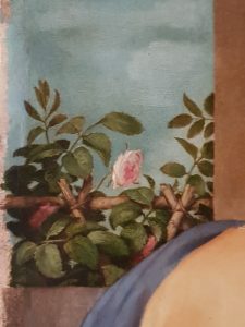 Lorenzo Lotto, Madonna delle rose - dettaglio