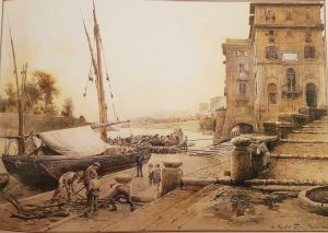Ettore Roesler Franz, Porto di Ripetta, 1888