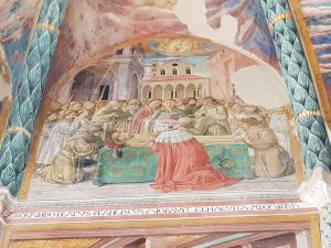 Affreschi di Benozzo Gozzoli nella cappella maggiore, Morte del santo