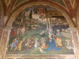 Pinturicchio, L'adorazione dei pastori e l'arrivo dei Magi
