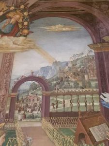 Pinturicchio, Annunciazione - dettaglio rappresentante il borgo di Spello