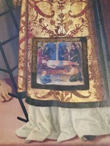 Pinturicchio ed Eusebio da San Giorgio, Madonna in trono e santi - dettaglio