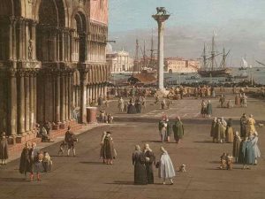 Canaletto, Piazza San Marco e piazzetta, verso sud, Venezia - dettaglio