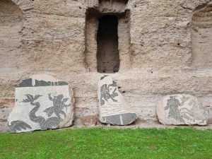 Dettagli di mosaici delle terme di Caracalla