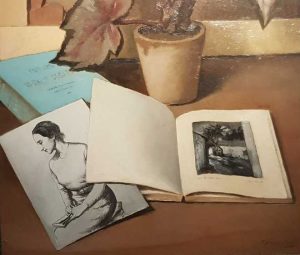 Francesco Trombadori, Begonia e libri - dettaglio, Museo Merulana