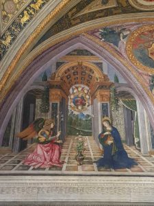 Pinturicchio Sala dei Misteri, Annunciazione, Appartamento Borgia