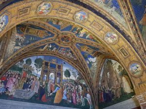 Pinturicchio, Sala dei Santi, arcone e soffitto, Appartamento Borgia