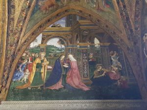 Pinturicchio, Sala dei Santi, Santa Elisabetta, Visitazione, Appartamento Borgia