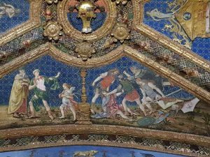 Pinturicchio, Sala dei Santi, soffitto - dettaglio dello stucco, Appartamento Borgia