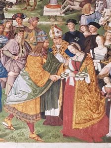 L'incontro di Eleonora del Portogallo e dell'imperatore Federico III - dettaglio con Pio II
