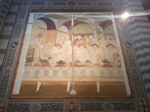 Ambrogio Lorenzetti, Ludovico di Tolosa si conceda da papa Bonifacio VIII