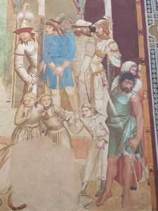 Ambrogio Lorenzetti, Martirio di frati francescani - dettaglio del martirio