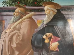 Domenico Ghirlandaio, Pala di Vallombrosa - dettaglio dei santi Benedetto e Antonio abate