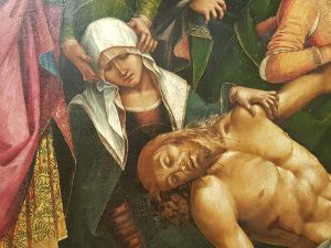 Luca Signorelli, Compianto sul Cristo morto - dettaglio della Madonna e di Cristo