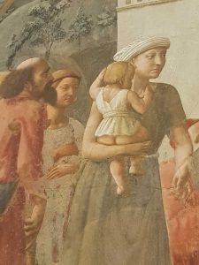 Cappella Brancacci, Masaccio, La distribuzione dei beni - dettaglio