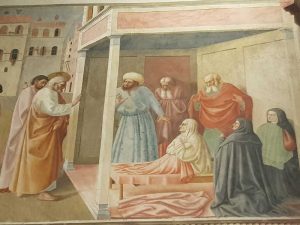 Cappella Brancacci, Masolino, La resurrezione di Tabita - dettaglio