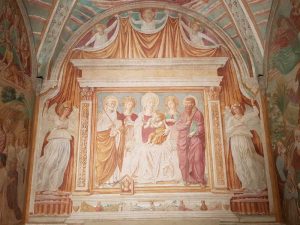 Benozzo Gozzoli, Tabernacolo della Madonna della Tosse di Castelfiorentino, Finta pala d'altare