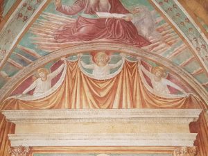 Benozzo Gozzoli, Tabernacolo della Madonna della Tosse di Castelfiorentino, Finta pala d'altare - dettaglio degli angeli