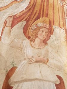 Benozzo Gozzoli, Tabernacolo della Madonna della Tosse di Castelfiorentino, Finta pala d'altare - dettaglio dell'angelo