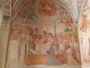 Benozzo Gozzoli, Tabernacolo della Madonna della Tosse di Castelfiorentino, Scena delle esequie della Vergine