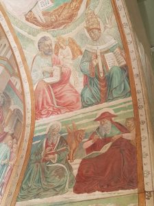 Benozzo Gozzoli, Tabernacolo della Visitazione di Castelfiorentino, Evangelisti e Dottori della Chiesa nell'intradosso