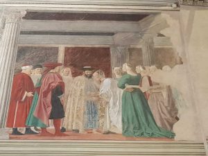 Piero della Francesca, Cappella Maggiore della chiesa di San Francesco, Incontro della Regina di Saba e di Re Salomone