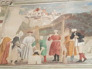 Piero della Francesca, Cappella Maggiore della chiesa di San Francesco, Ritrovamento delle tre croci