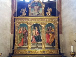 Chiesa di Santa Maria Gloriosa dei Frari, Cappella Bernardo, Madonna in trono col Bambino e santi di Bartolomeo Vivarini