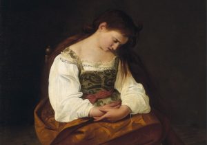 Caravaggio, Maddalena penitente, Galleria Doria Pamphilj - dettaglio della Maddalena
