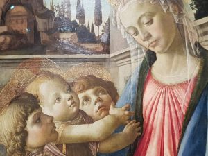 Sandro Botticelli, Madonna col Bambino e due angeli - dettaglio