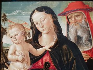 Fiorenzo di Lorenzo, Madonna col Bambino e san Girolamo - dettaglio