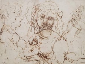 Leonardo da Vinci, Madonna che allatta il Bambino e studi di volti