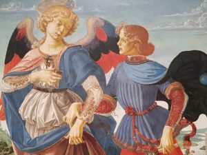 Andrea del Verrocchio e bottega, L'arcangelo Raffaele e Tobiolo - dettaglio