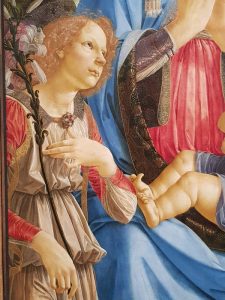 Andrea del Verrocchio, Madonna col Bambino e due angeli (Madonna di Volterra) - dettaglio