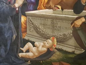 Domenico Ghirlandaio, Adorazione dei pastori - dettaglio di Gesù bambino