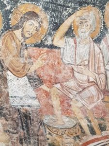 Lavanda dei piedi - dettaglio di Cristo e Pietro