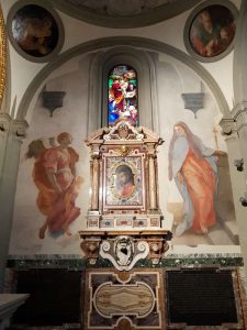 Cappella Barbadori, Annunciazione, affresco di Pontormo