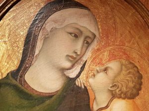 Museo diocesano, Pietro Lorenzetti, Madonna col Bambino - dettaglio