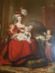 Visitare Versailles, Elisabeth Vigér Lebrun, Ritratto di Maria Antonietta, Appartamento della Regina - dettaglio
