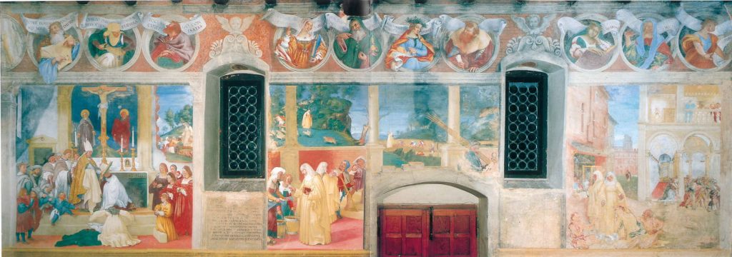 Cappella Suardi, parete di destra, storie di santa Brigida