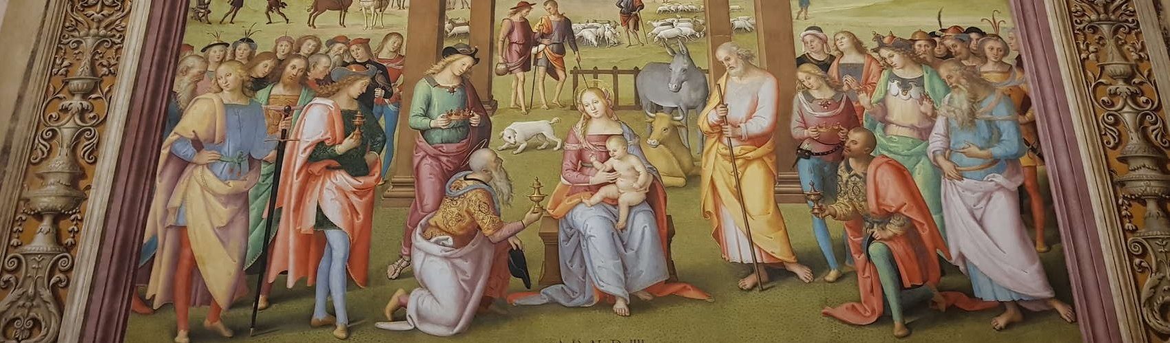 Perugino, l'Adorazione dei Magi nell'Oratorio di santa Maria dei Bianchi - slide