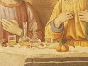 Domenico Ghirlandaio, Cenacolo di Ognissanti - dettaglio della tavola imbandita