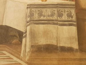 Domenico Ghirlandaio, Cenacolo di Ognissanti - dettaglio della tovaglia