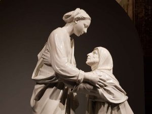 Andrea della Robbia, Visitazione - dettaglio