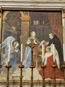 Cappella Carafa, Filippino Lippi, san Tommaso che presenta il cardinale Carafa alla Vergine