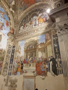 Cappella Carafa, Filippino Lippi, Trionfo di san Tommaso sull'eresia e, nella lunetta, Miracolo del Crocifisso che loda san Tommaso