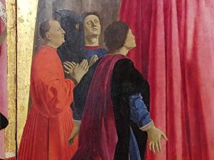 Museo Civico, Piero della Francesca, Polittico della Misericordia - dettaglio dei fedeli inginocchiati