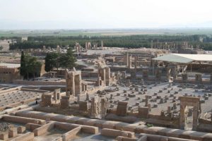 Persepoli, parte della città antica vista dal Monte di Mitra