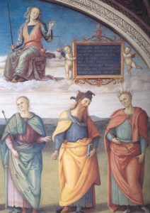 Sala delle Udienze. Pietro Perugino, Furio Camillo, Pittaco, Traiano @Collegio del Cambio